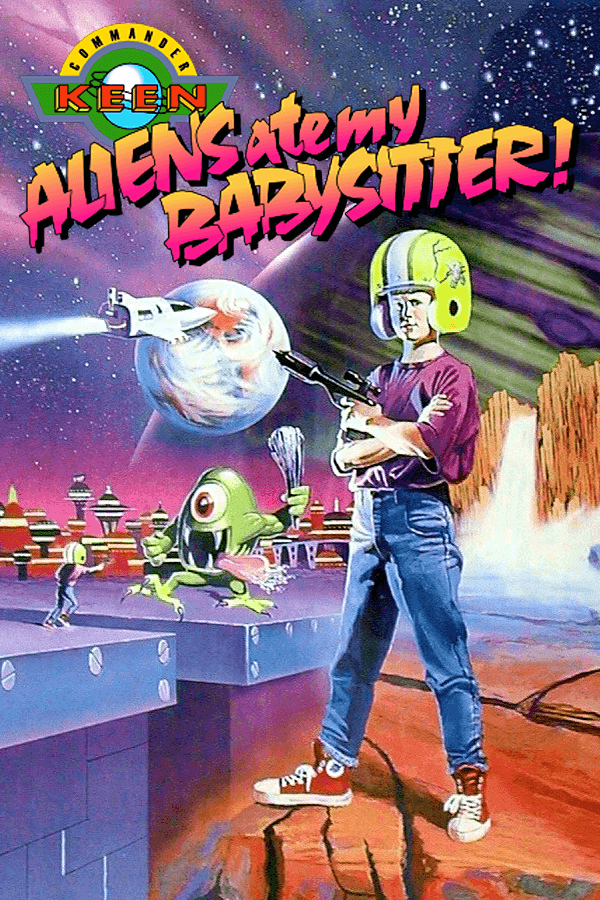 Commander Keen 6: Aliens Ate My Baby Sitter!, FormGen, Inc. 1991 cover art