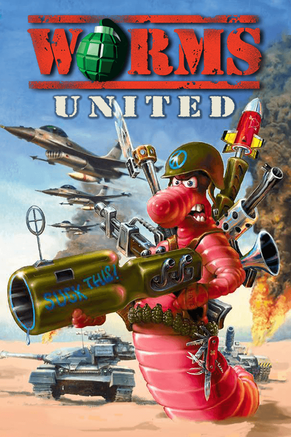 Worms United, Ocean Software Ltd. 1996 cover art