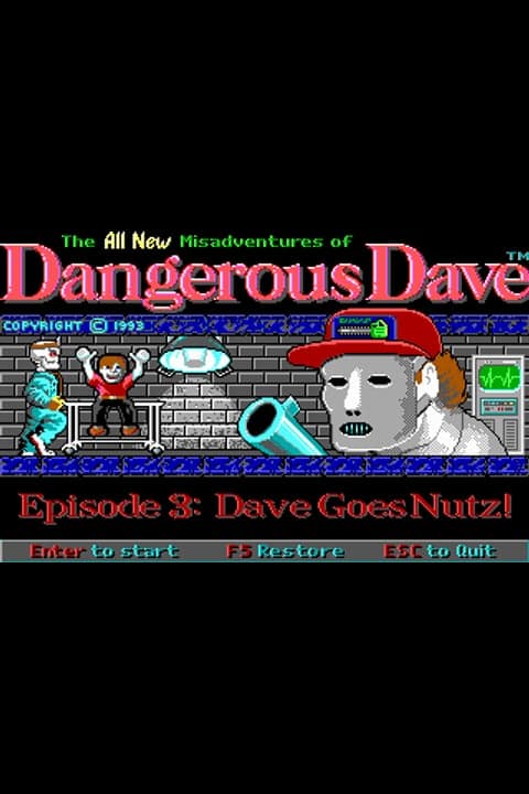 Dangerous Dave in: Dave Goes Nutz, 1993 cover art
