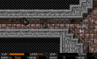 Top-down tactical view of Alien Breed corridors