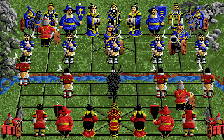 Isometric board view in Battle Chess II showing unit pieces