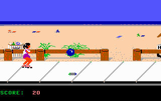 A player performing tricks on the half-pipe skateboarding event.
