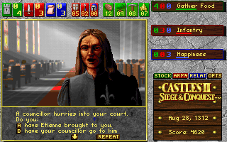 Tactical battle view showing troops marching toward a castle