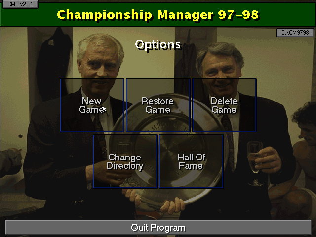 Match screen displaying scrolling commentary text