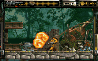 Side scrolling action in an industrial level