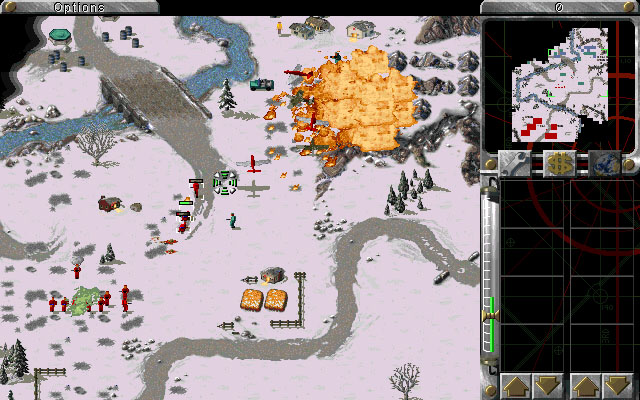 A tank battle near an enemy base defense line