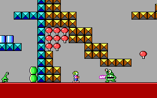 Commander Keen exploring a Martian city level