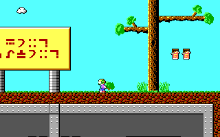 Commander Keen exploring an alien level