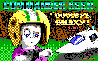 Gameplay showing Commander Keen facing alien creatures in an underground cave