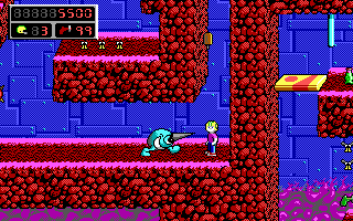 Commander Keen 6 gameplay screen showing Billy on his pogo stick near enemies