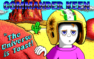 Commander Keen encountering enemies in an underground area