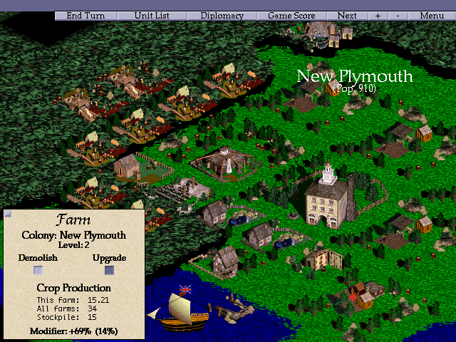 Colony map in Conquest of the New World: Deluxe Edition