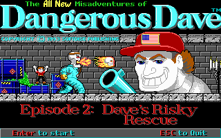 Dangerous Dave navigating a castle dungeon filled with traps and secrets
