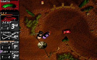 Combat racing action in Death Rally