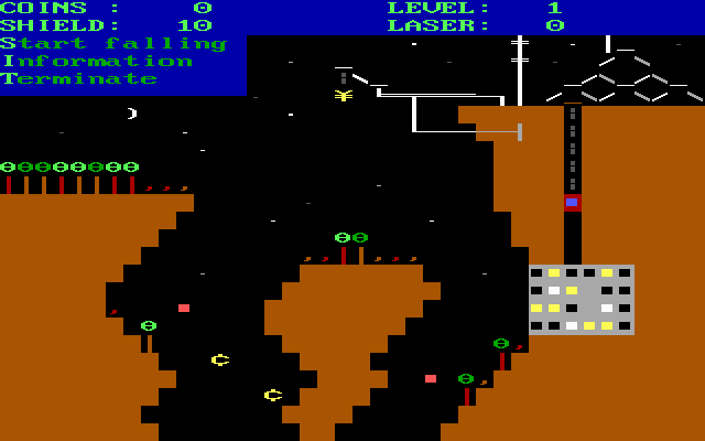 A ship navigating narrow cavern walls in Deep II