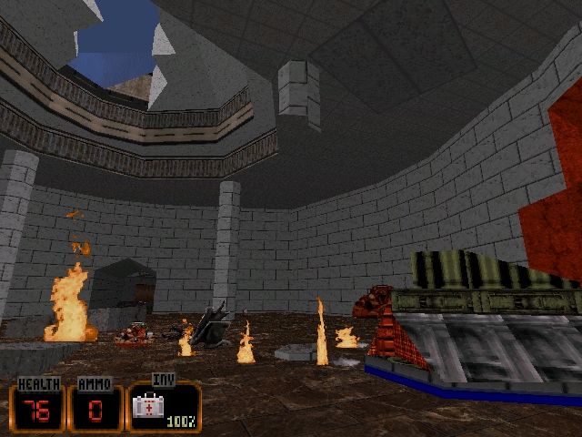 Duke Nukem fighting aliens in a Washington D.C. subway terminal