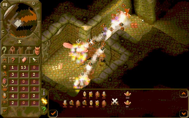 Dungeon Keeper room layout with Imps digging gold tiles