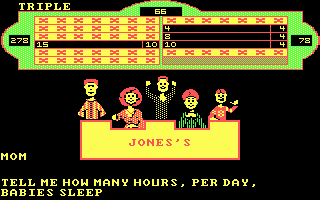Family Feud game board on MS-DOS screen