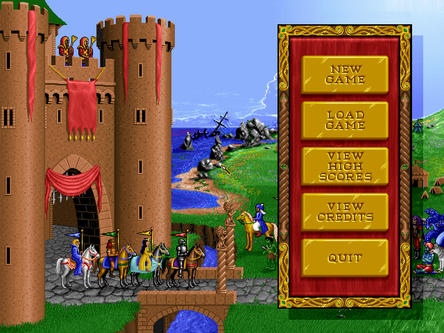 Town management screen with building options in Heroes of Might and Magic
