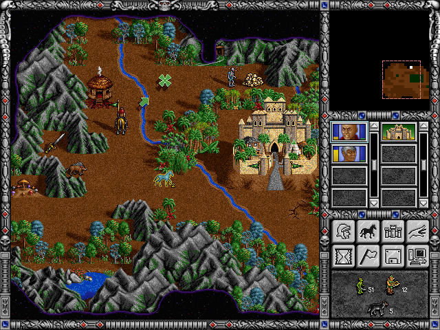 Overland map exploration with a hero leading an army