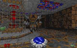 A fantasy hub with stone arches and puzzle portals