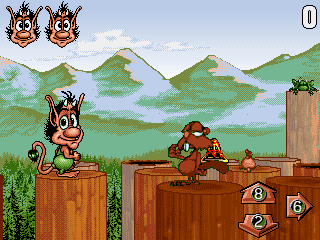 Hugo navigating a minigame stage