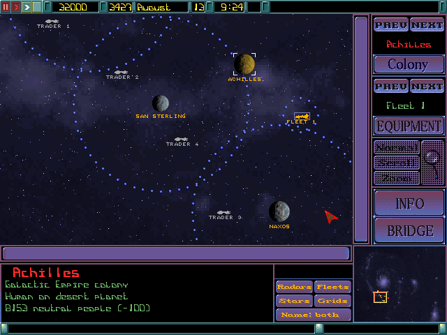 Space combat in Imperium Galactica with starships engaging alien forces