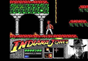 Indiana Jones navigating a cavern platform