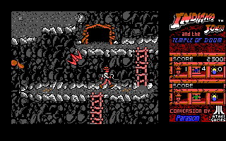 Indiana Jones rescuing children in the mine level