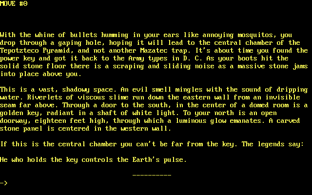 Command screen in Indiana Jones in Revenge of the Ancients