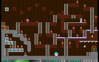 Santa Claus navigating a maze level with a jetpack