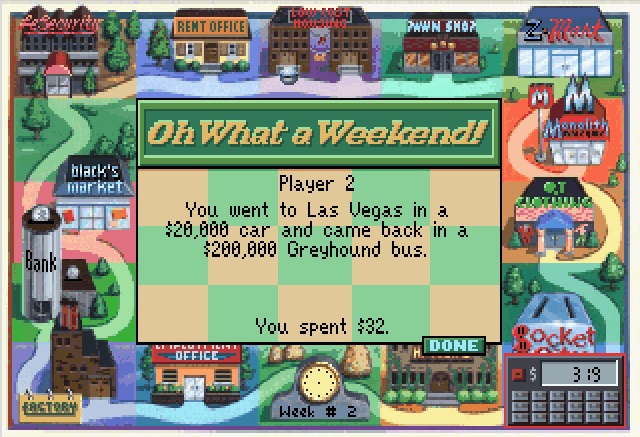 Jones in the Fast Lane game board interface