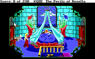 Rosella inside a dark location in King's Quest IV