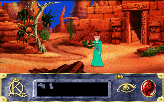 King's Quest VII gameplay showing desert environment