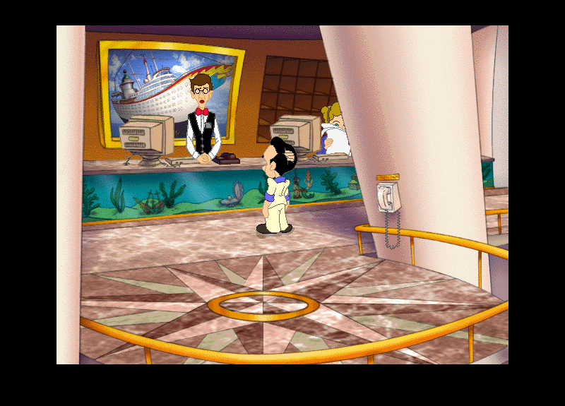 Larry Laffer on the cruise ship deck
