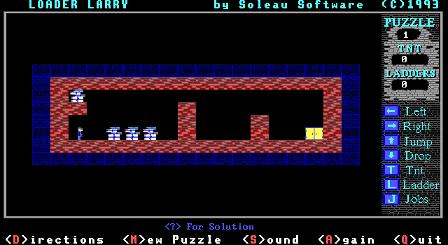 Loader Larry puzzle screen showing crates and ladders