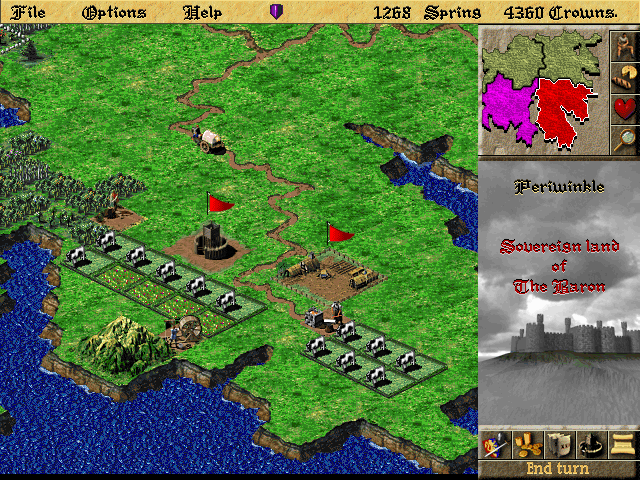 County economic management map in Lords of the Realm II