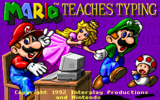 Mario swimming while typing words under water