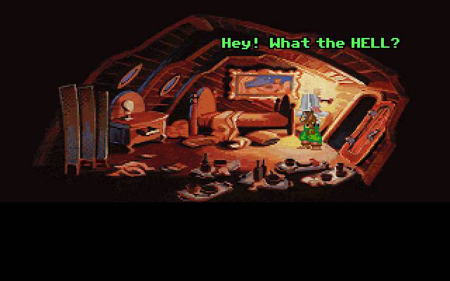 Guybrush Threepwood talking to pirates on Scabb Island
