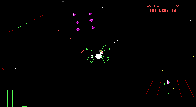 NetWars 3D space combat engine displaying target vectors