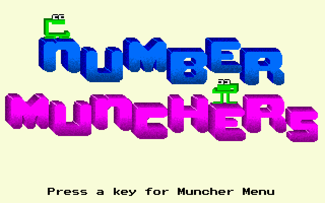 Number Munchers cutscene featuring the green Muncher and a Troggle