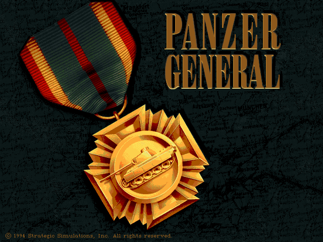 Panzer General strategic combat map with unit information