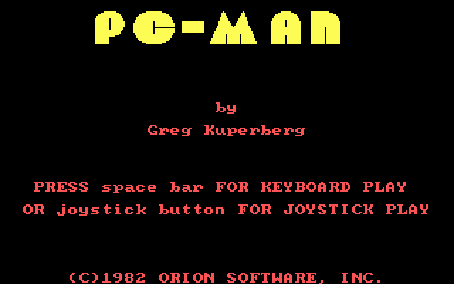 PC-Man cornered near a power pill in the CGA maze