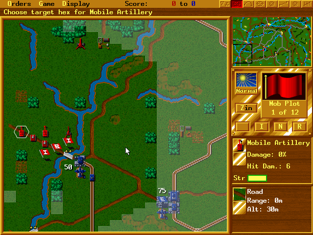 Tactical hex grid view in Perfect General II