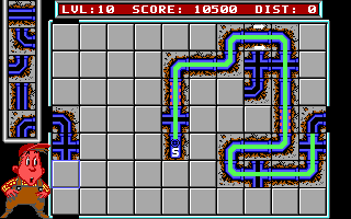 A grid filled with green pipes laying a sprawling path for flowing flooz