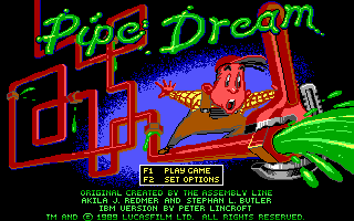 A Pipe Dream level screen showing grid obstacles and the piece queue