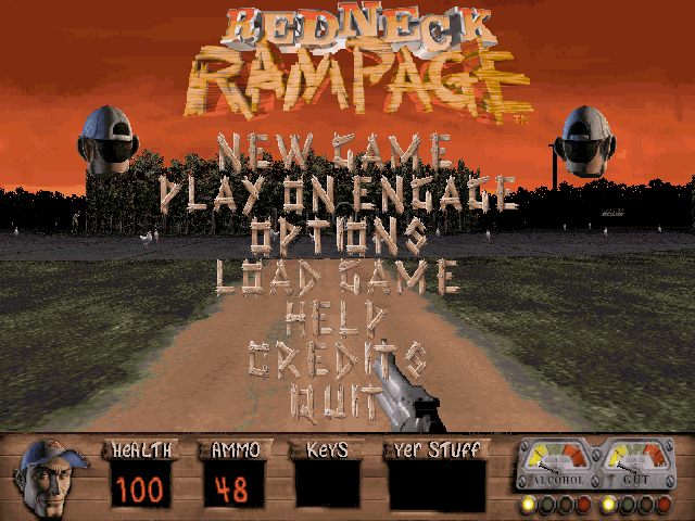 Redneck Rampage combat encounter with weapons