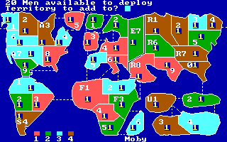 Map view of the 1986 MS-DOS Risk game