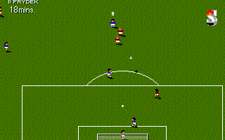 Match action in Sensible World of Soccer European Championship Edition