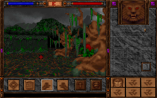 ShadowCaster gameplay showing a first-person perspective in a dungeon